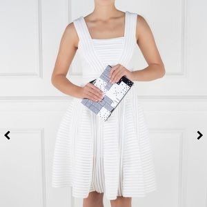 Maje Rire mesh-striped white dress size 3